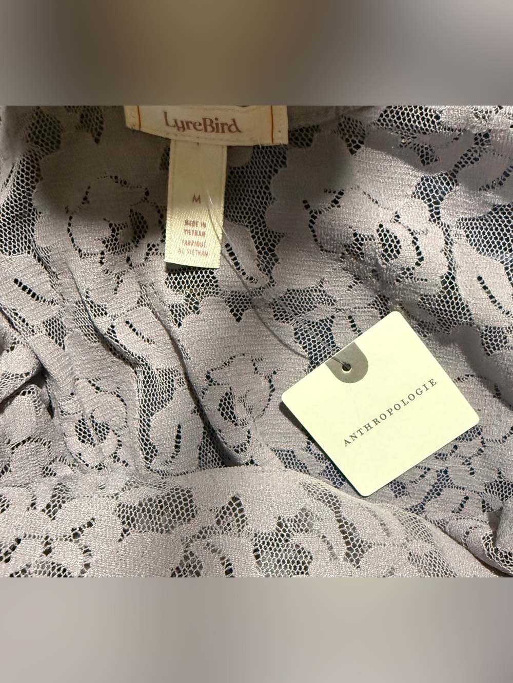 Anthropologie Lace Godet Maxi Slip Dress Mauve Lace Open Back Size M NWT - Picture 8 of 9